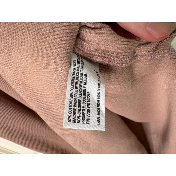 The Nines By Hatch Dusty Pink Ribbed Stretch Midi Length Maternity Dress Size L - Picture 9 of 13